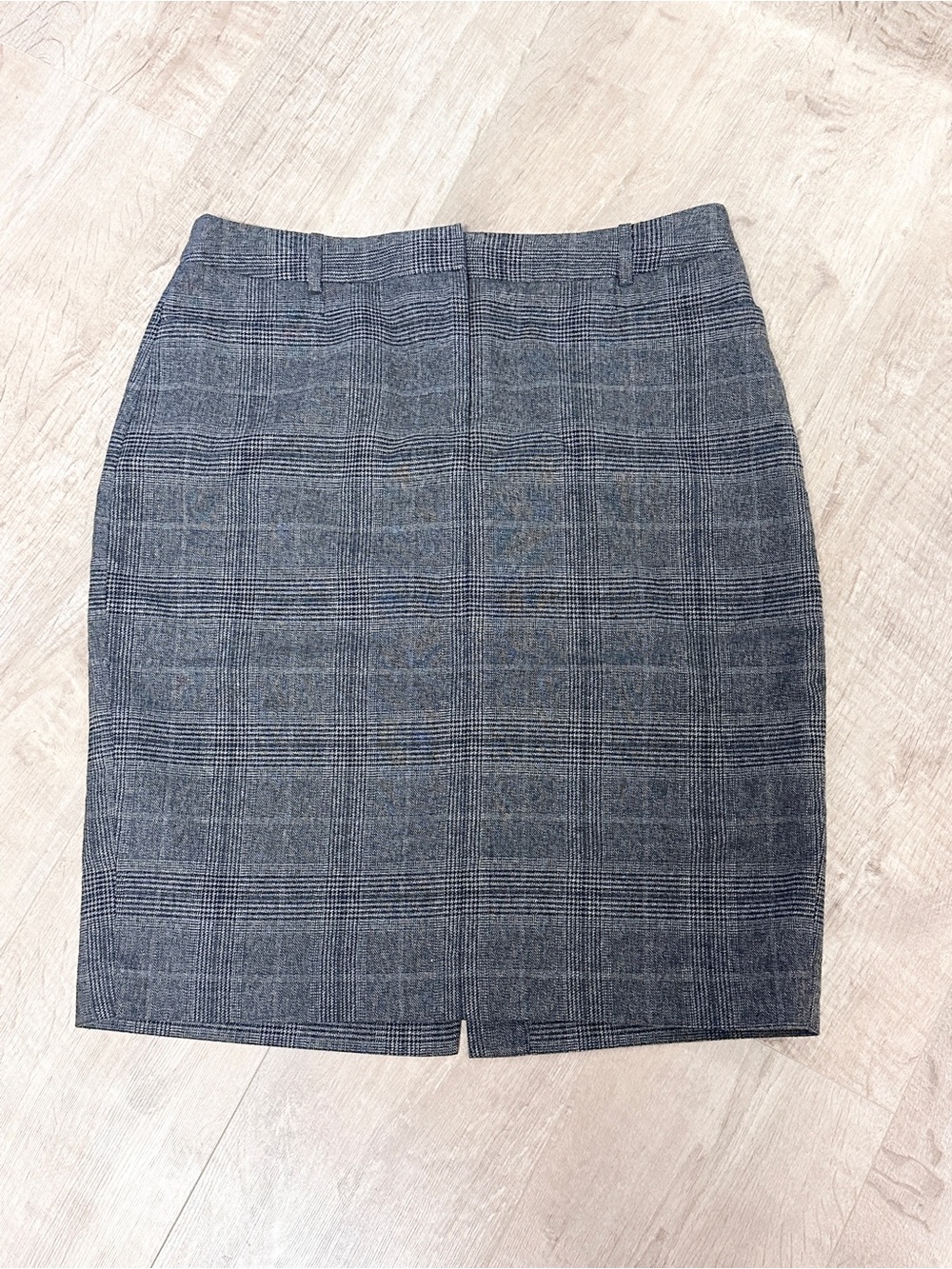 Calvin Klein Gray Plaid Pencil Skirt